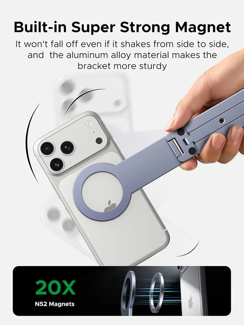 UGREEN for Magsafe Tripod 360° Rotating Adjustable Magnetic Phone Stand for 1/4'' Screw Port Compatibility with iPhone 17 16 15 14 13 12 Pro Max Air, Cell Phone StandTravel Essentials Accessories (75509) TeckPot