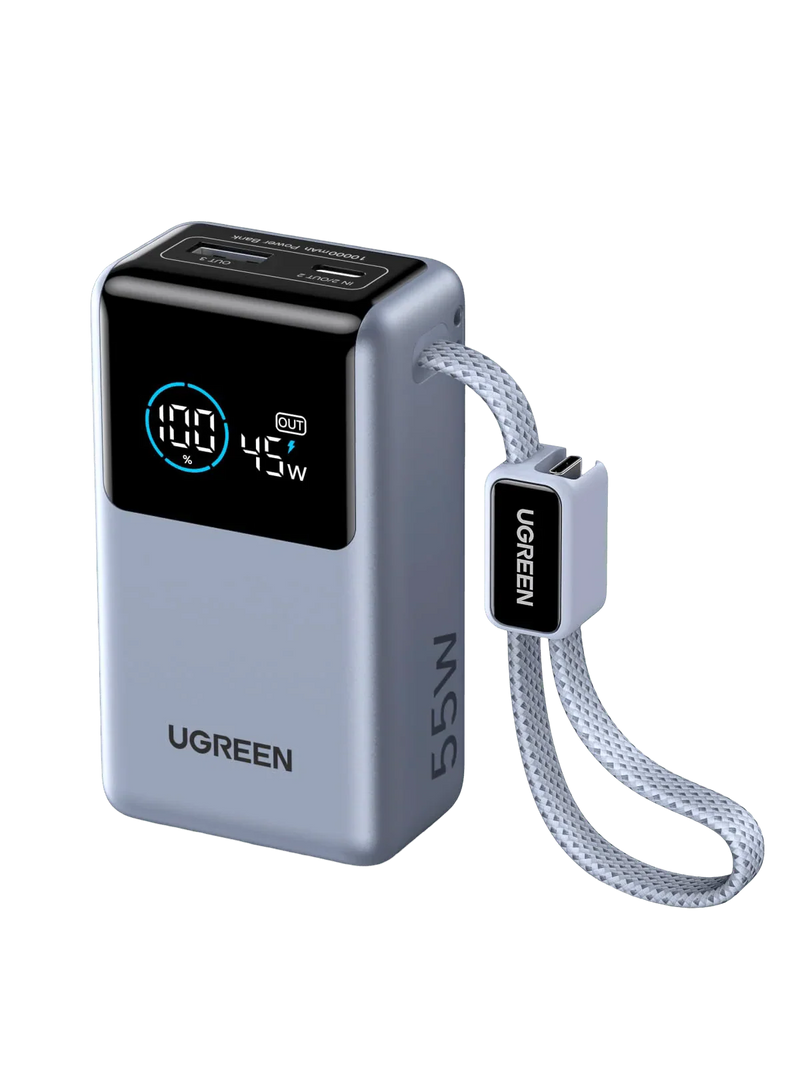 UGREEN Nexode PB727 75701B 10000mAh 55W power bank with built-in USB-C cable 