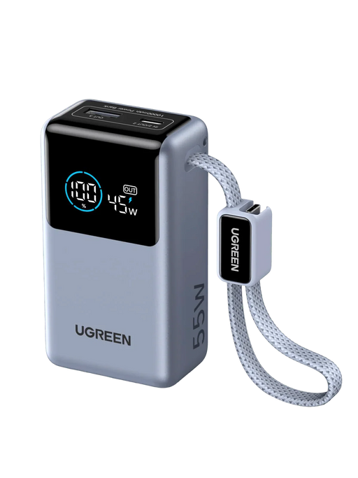 UGREEN Nexode PB727 75701B 10000mAh 55W power bank with built-in USB-C cable 