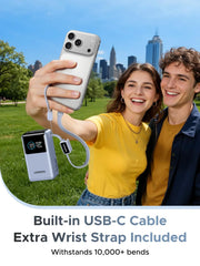 UGREEN Nexode PB727 75701B 10000mAh 55W power bank with built-in USB-C cable built-in USB-C cable and wrist strap