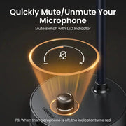 UGREEN USB Desktop Microphone Plug Play Condenser Mic Mute Button Adjustable Stand PC Laptop Gaming Streaming Podcasting 90416 Ugreen