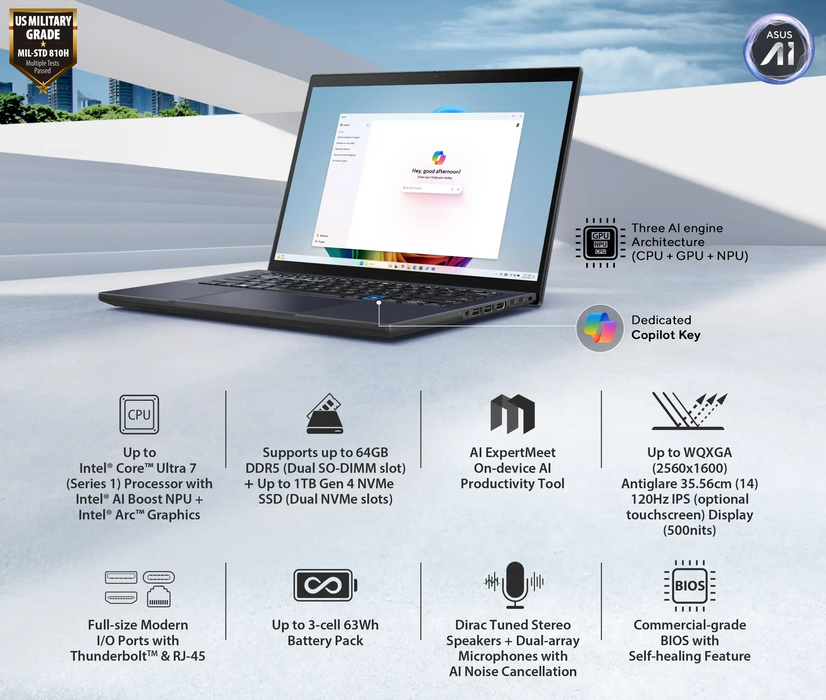ASUS ExpertBook B3 B3404 (Intel® Core™ i7-1355U Processor 1.7GHz 16GB DDR5 / 512GB PCIEx4 / WIN 11 Pro) - TeckPot