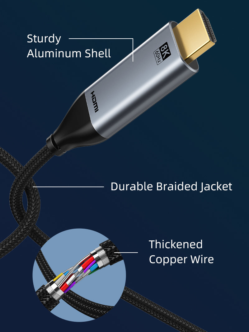 CABLETIME 8K 60Hz USB Type C to HDMI 2.1 Cable