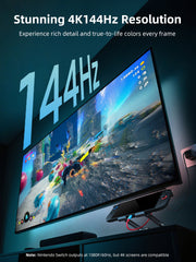 CABLETIME Nintendo Switch 2 Travel Dock 4K144Hz USB-C to HDMI Cable with 100W PD Charging