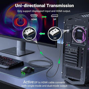 UGREEN 2M DisplayPort to HDMI Cable 4K@60Hz Active DP to HDMI Adapter Aluminum Braided Monitor Projector HDTV PC Laptop 15774 Ugreen