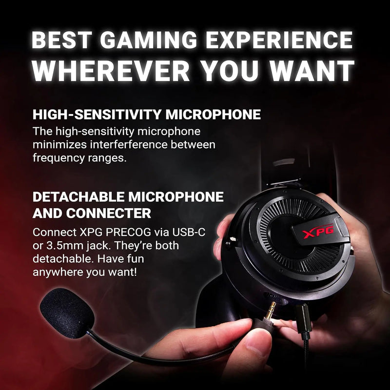 XPG Precog Gaming Headset with Virtual 7.1 Surround Sound Dual Drivers XPG