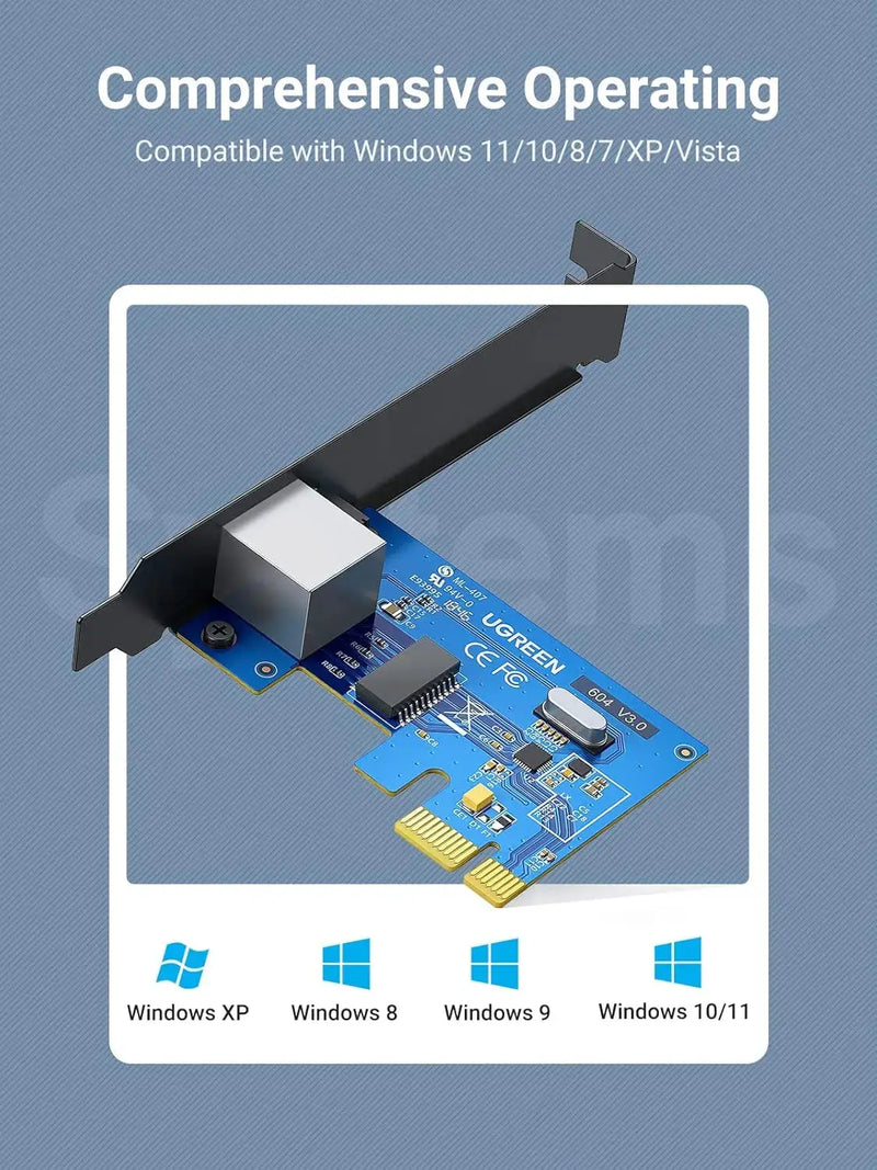UGREEN Gigabit Ethernet PCI Express Network Card 10/100/1000Mbps Controller Desktop PC Internal Network Adapter Expansion 30771 Ugreen