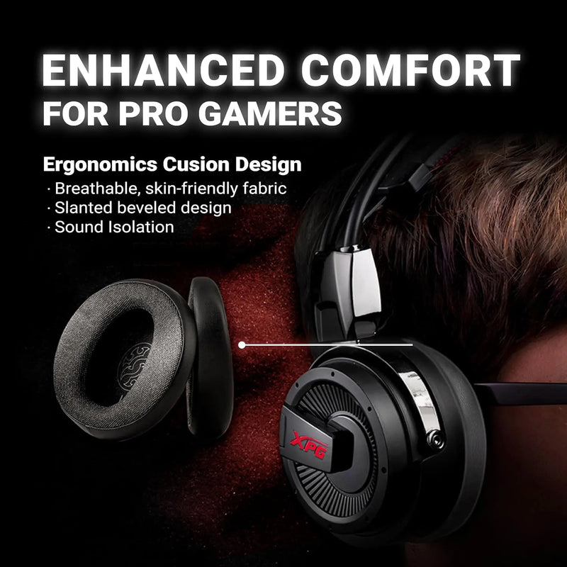 XPG Precog Gaming Headset with Virtual 7.1 Surround Sound Dual Drivers XPG