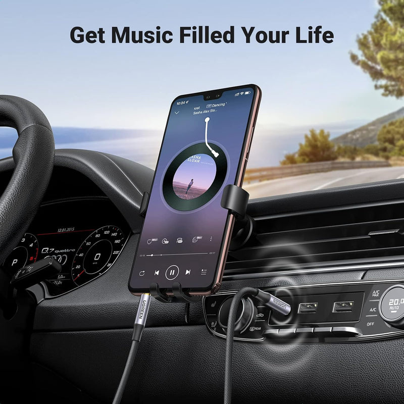 UGREEN 10648 1m braided 3.5mm 4-pole TRRS audio cable get music filling your life in the car