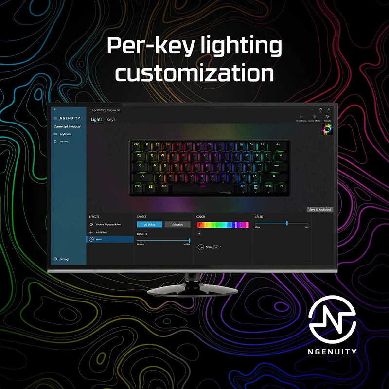 HyperX HKBO1S-RB-US/G Alloy Origins 60 USB-C Mechanical RGB Gaming Wired Keyboard Red Switch (Open Box) HyperX