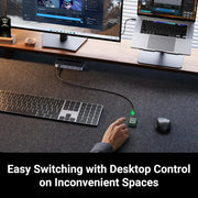 UGREEN USB 3.0 Switch 2 Computer Sharing USB C A Device 4 Port Switcher Keyboard Mouse Printer 2 USB3.0 Cable Remote (15705) Ugreen