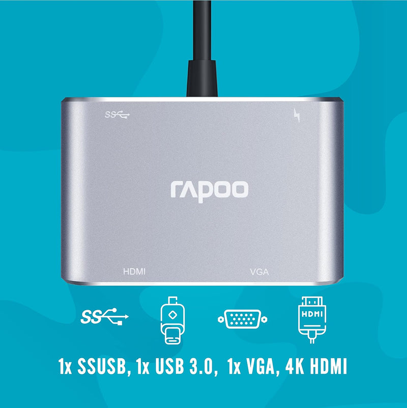 Rapoo XD30 4-in-1 USB-C Multifunction Adapter