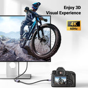 UGREEN 10553 25cm micro HDMI to HDMI 2.0 adapter, 4K60, enjoy a 3D visual experience