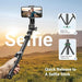 UGREEN 67" Cell Phone Selfie Stick Tripod Bluetooth Remote Travel Lightweight Stand Live Streaming Video Smartphone (15609) Ugreen
