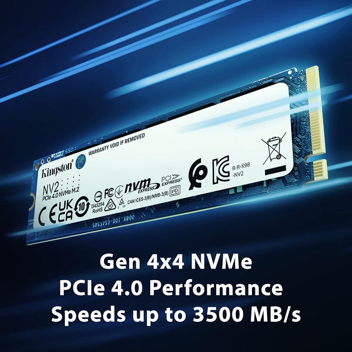 Kingston NV2 ‎PCle 4.0 NVMe M.2 500GB Internal SSD Up to 3500 MB/s (SNV2S/500G)