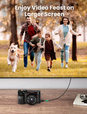 UGREEN 30148 1m micro HDMI to HDMI cable, 4K60, connecting a camera to a TV