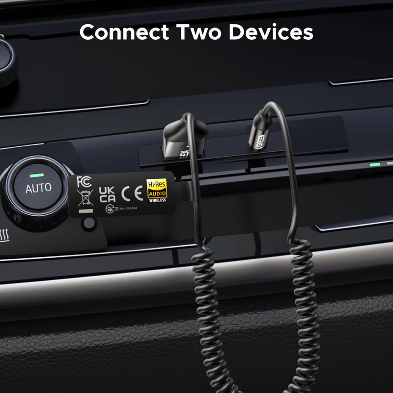 UGREEN BT525 85428 Bluetooth 6.0 LDAC car receiver connects two devices