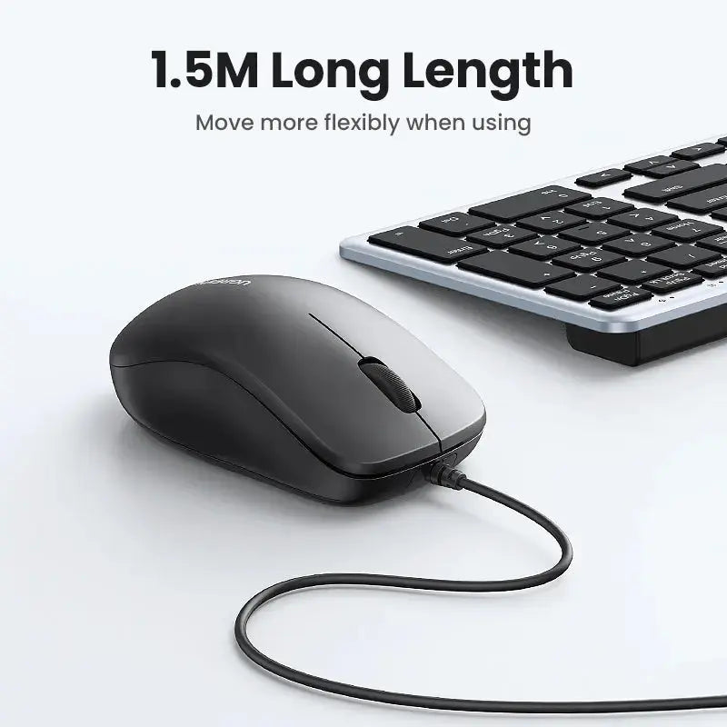 GREEN USB Wired Optical Mouse 3 Button 1200DPI 1.5M Cable Computer Mouse Laptop Desktop PC Gaming Office Mouse 90789 Ugreen