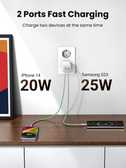 Ugreen Nexode 45W Dual USB-C PD GaN Charger, White (15327/EU) TeckPot