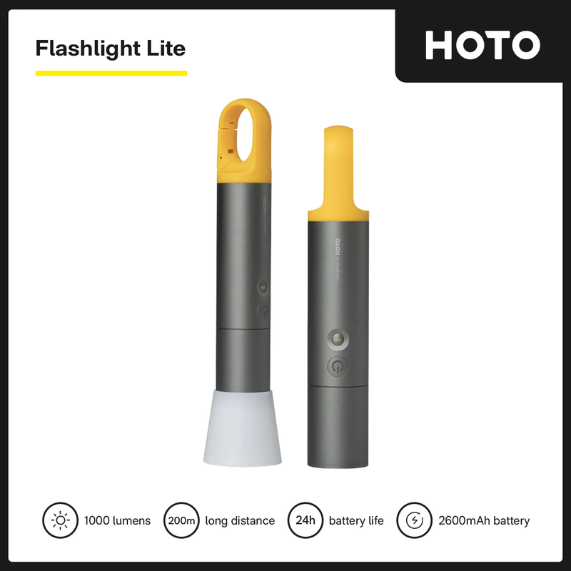 HOTO 12V Cordless Flashlight Lite | High-Brightness LED Torch | Rechargeable, Compact & Lightweight | For Home, Outdoor, Emergency & Repair Use (HTE0015GL / QWSDT001)