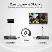 AV Access 8KEX40-Pro Zero-Latency 8K HDMI 2.1 Extender over HDBaseT – 40m, 4K@120Hz, HDCP 2.3, Audio Extraction, PoC