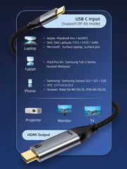CABLETIME 8K 60Hz USB Type C to HDMI 2.1 Cable