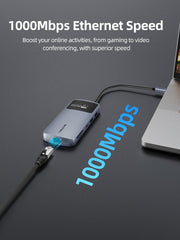 CABLETIME 10-in-1 USB-C Hub Multiport Adapter with 4K60Hz HDMI & Ethernet