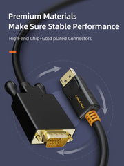CABLETIME DisplayPort to VGA cable mirror and extended modes