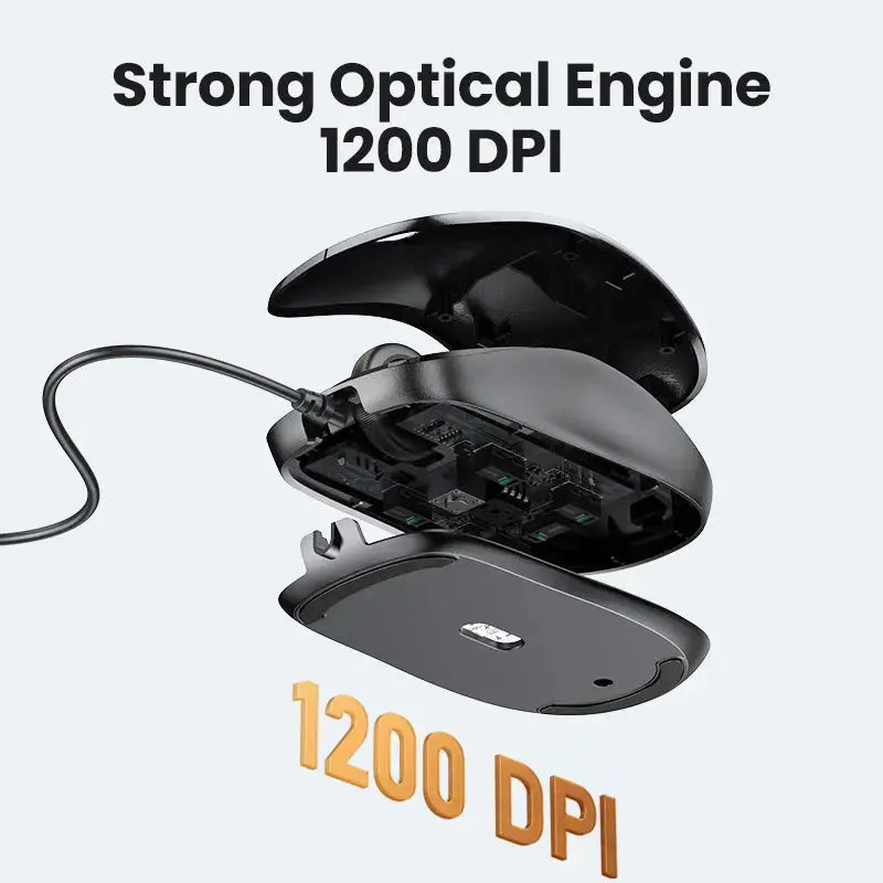 GREEN USB Wired Optical Mouse 3 Button 1200DPI 1.5M Cable Computer Mouse Laptop Desktop PC Gaming Office Mouse 90789 Ugreen