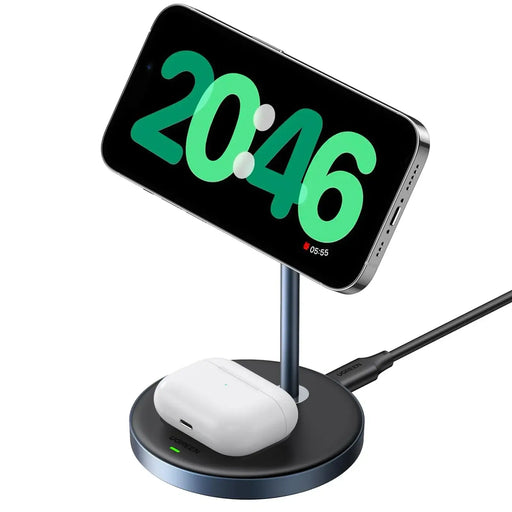 UGREEN MagFlow 90668 2-in-1 magnetic wireless charging stand with phone and earbuds
