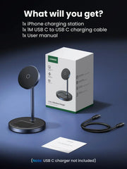 UGREEN MagFlow 90668 2-in-1 magnetic wireless charging stand what you get in the box