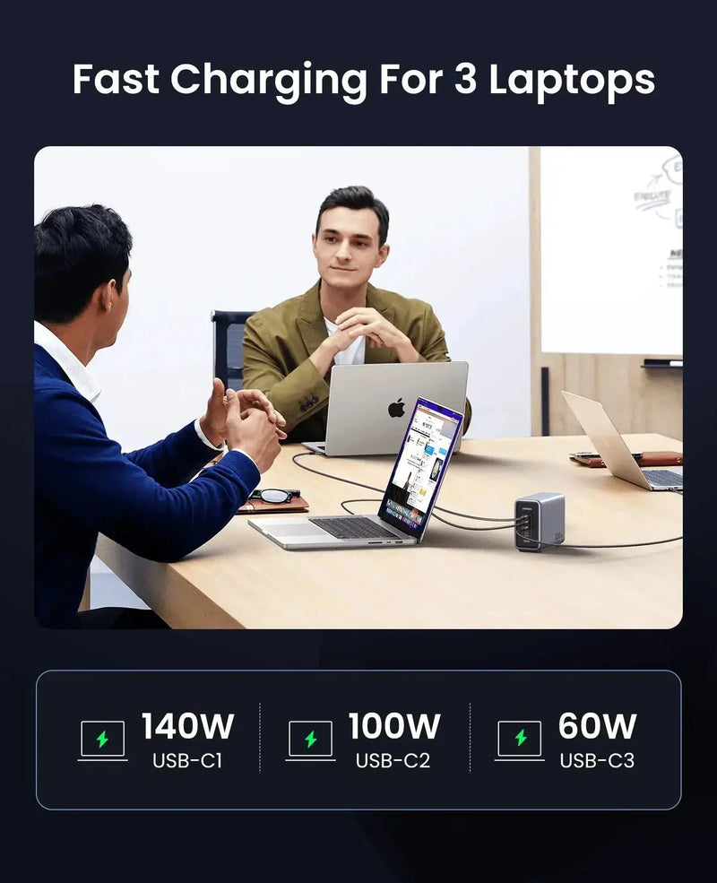 UGREEN Nexode 300W USB-C GaN Charger 5-Port Desktop Station 4 USB-C 1 USB-A MacBook Pro iPhone 15 iPad Steam Deck 90903B Ugreen