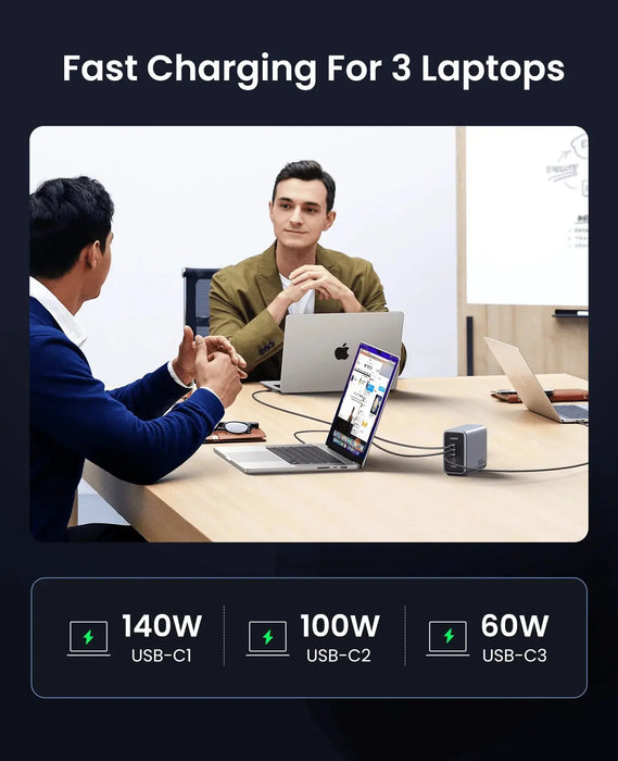 UGREEN Nexode 300W USB-C GaN Charger 5-Port Desktop Station 4 USB-C 1 USB-A MacBook Pro iPhone 15 iPad Steam Deck 90903B