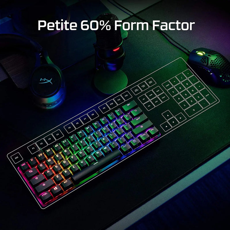 HyperX HKBO1S-RB-US/G Alloy Origins 60 USB-C Mechanical RGB Gaming Wired Keyboard Red Switch (Open Box) HyperX