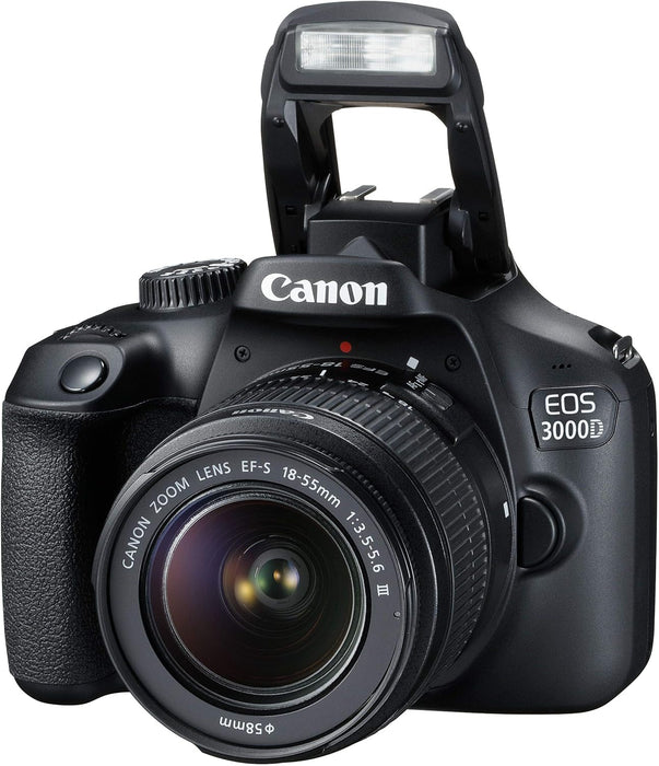 Canon EOS 3000D 18MP Digital SLR Camera (Black) with 18-55mm is II Lens, 16GB Card and Carry Case