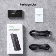 UGREEN 2-in-4 USB 3.0 Sharing Switch Box Selector PC Printer Scanner One-Button Swapping 2 USB-A Cables Included 30768 Ugreen