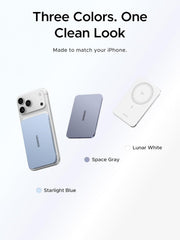 UGREEN MagFlow Air 95931B 5000mAh Qi2 magnetic power bank three colours, one clean look