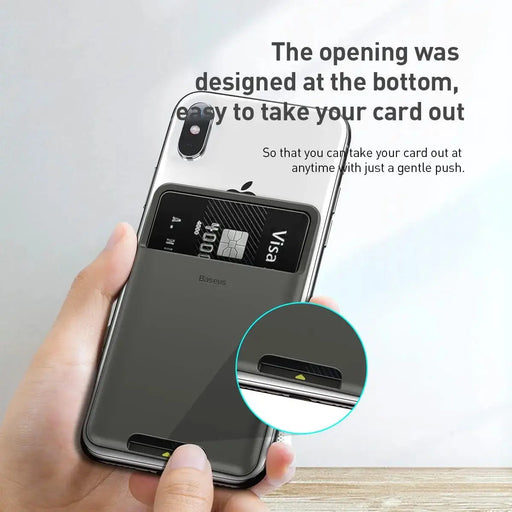Baseus back stick silicone card bag French grey(ACKD-B0G) - TeckPot
