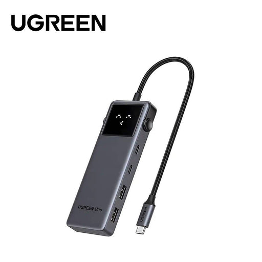 UGREEN Uno 75177 6-in-1 USB-C hub with HDMI with display showing status