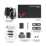 AV Access 4KIP200D 4K@30Hz AV over IP Decoder with 8×8 Video Wall, VDirector, PoE & RS232