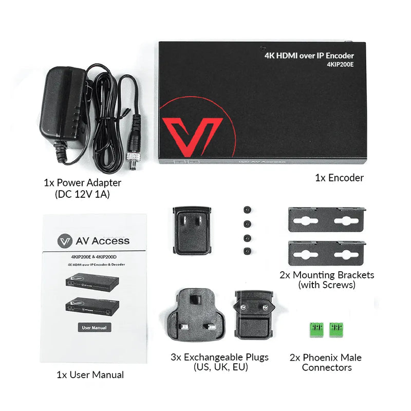 AV Access 4KIP200E 4K@30Hz AV over IP Encoder with 8×8 Video Wall, VDirector, PoE & RS232