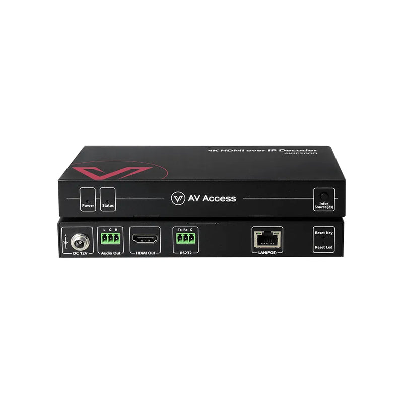 AV Access 4KIP200D 4K@30Hz AV over IP Decoder with 8×8 Video Wall, VDirector, PoE & RS232