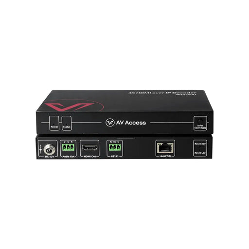 AV Access 4KIP200D 4K@30Hz AV over IP Decoder with 8×8 Video Wall, VDirector, PoE & RS232