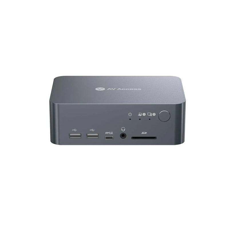 AV Access iDock C10 KVM Switch 12 In 1 Docking Station USB-C w/ USB 3.0, 4K Dual Monitor Design for Laptop (60W PD) & Desktop, High Refresh Rate for 120hz, 144hz, 165hz AV Access