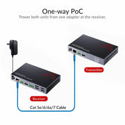 AV Access 8KEX100-KVM Zero-Latency 8K HDMI KVM Extender, HDMI 2.1 & HDCP 2.3, 100m/330ft Over Cat 6/6A/7, 4K/5K Ultrawide Resolution, 4-Port USB 2.0, EDID, PoC & RS-232 AV Access