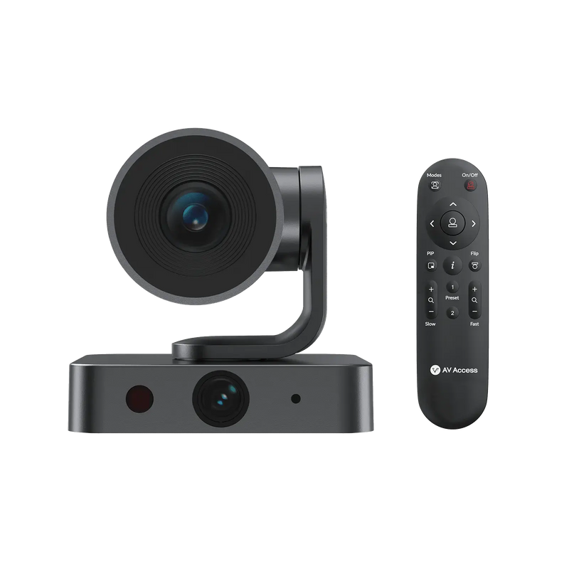 AV Access BizEye P30 4K PTZ Camera with Dual Lens, Auto Tracking & AI Framing, 3x Optical Zoom, 120° Panoramic View for Smart Video Conference AV Access