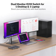AV Access KD-E10 USB-C KVM Switch 11 In 1 Docking Station for 2 PCs & 2 Monitors, 100W PD for Laptop, EDID Emulation, High Refresh Rates for Home Office & Gaming AV Access