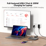 AV Access KD-E10 USB-C KVM Switch 11 In 1 Docking Station for 2 PCs & 2 Monitors, 100W PD for Laptop, EDID Emulation, High Refresh Rates for Home Office & Gaming AV Access