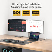 AV Access KD-E30 KVM Switch Docking Station for 2 Desktops & 1 Laptop – Dual 4K HDMI, 100W USB-C Charging, 10-in-1 Dock, 1GbE