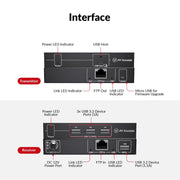 AV Access U3EX100 High-End USB 3.2 Extender with Zero Latency, up to 100m/330ft over Cat 6a/7, 4x USB 3.0 Ports, Ideal for Gaming & Streaming AV Access